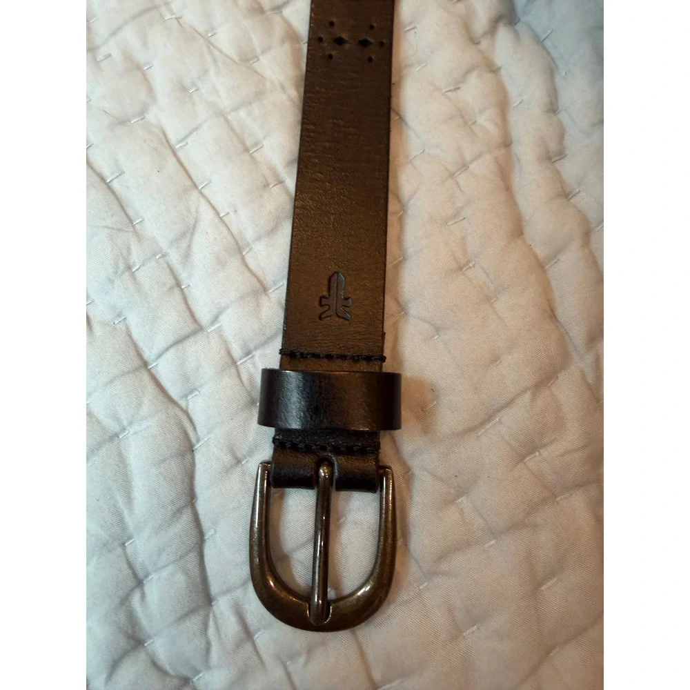 Genuine Leather Large Frye Women's Beaded Perf Leather Belt